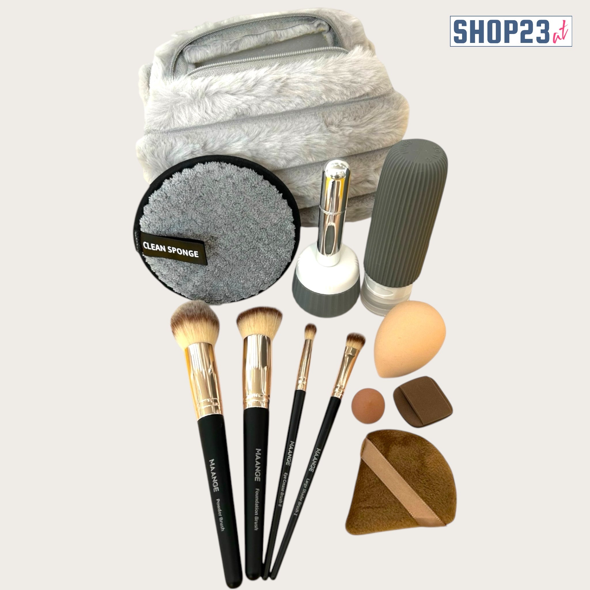 Dein komplettes Beauty–Set für einen Makellosen Look – inklusive flauschiger Kosmetiktasche