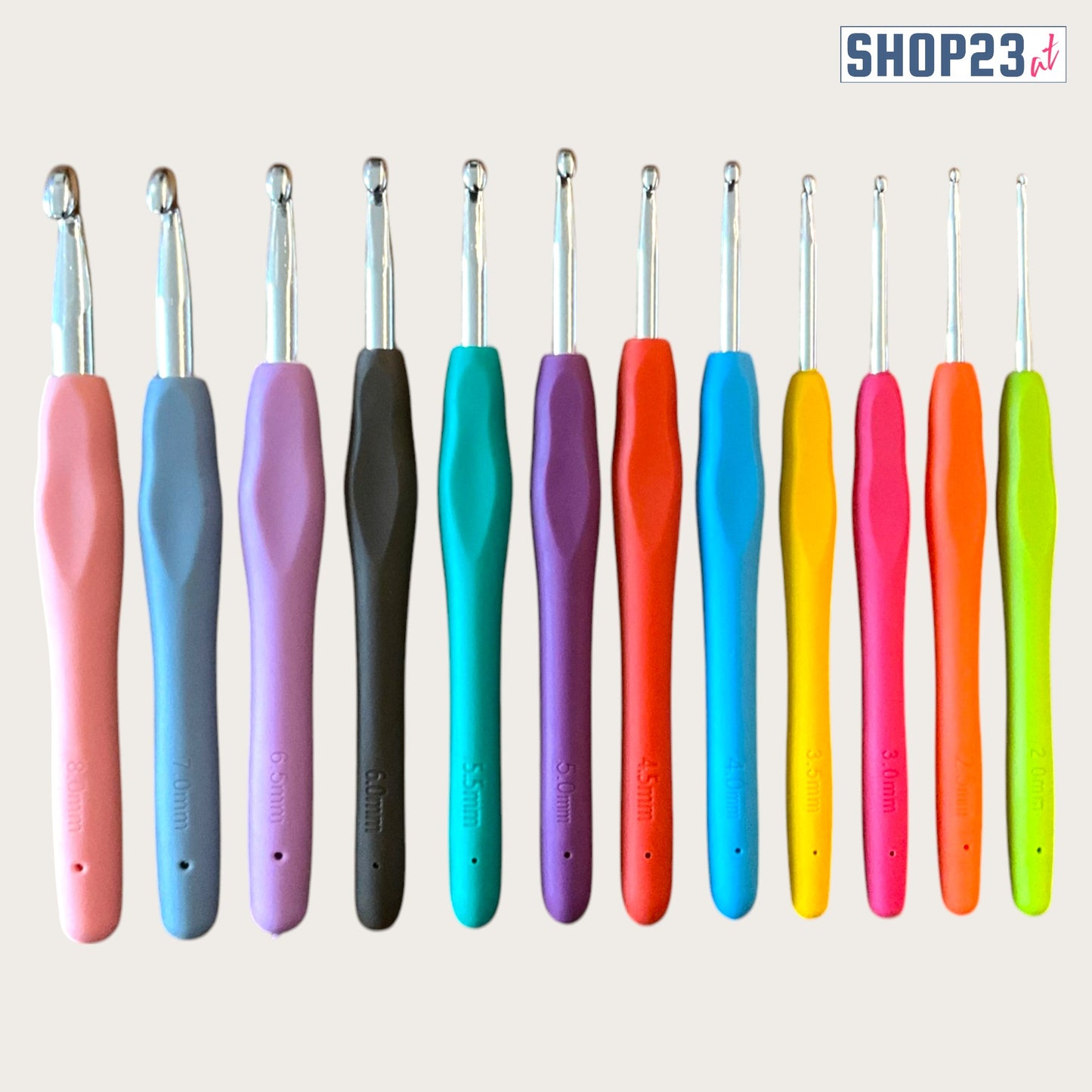 42-teiliges Häkelnadel Set – 12 ergonomische Nadeln (2-8 mm) + Zubehör & Tasche für Anfänger & Profis