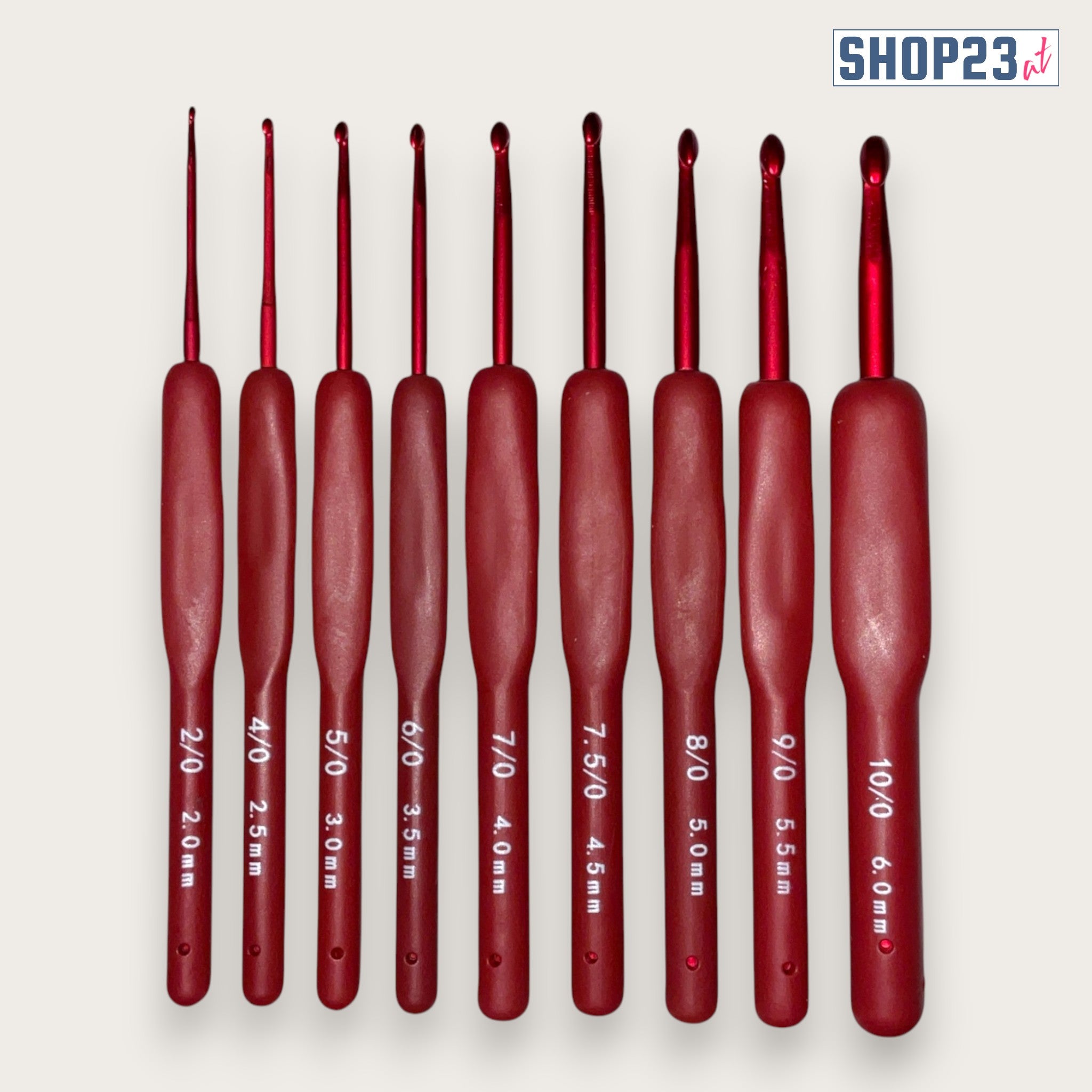 Ergonomisches Häkelnadel-Set RedComfort – 10-teilig, 13,7 cm lang