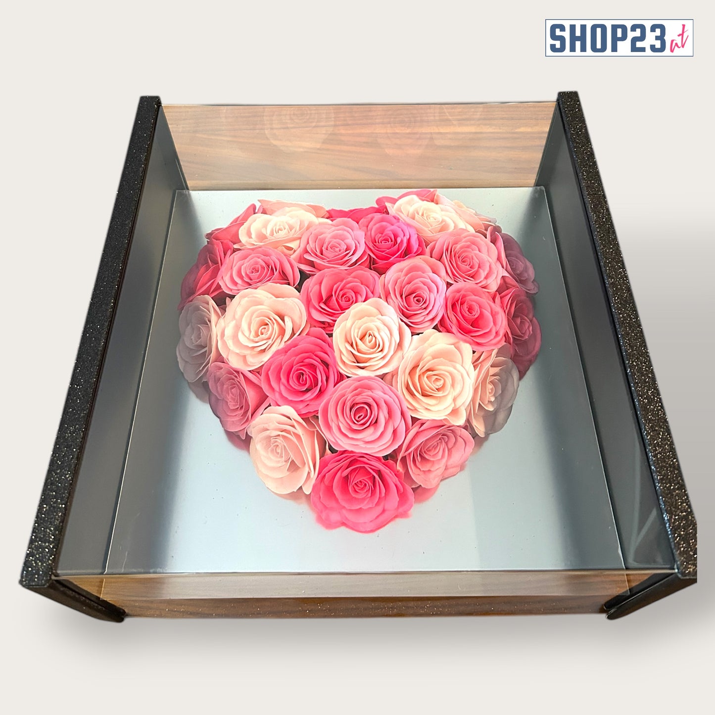 Wunderschöne Herz–Rosenbox
