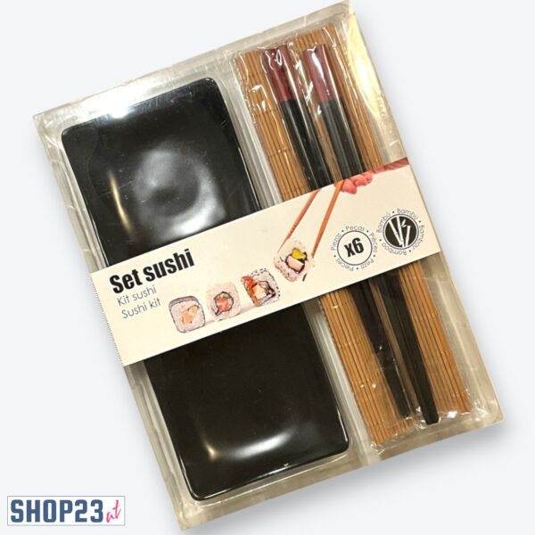 6-teiliges Sushi-Set für 2 Personen – Bambusmatten & Porzellanschalen – Authentisch & Stilvoll
