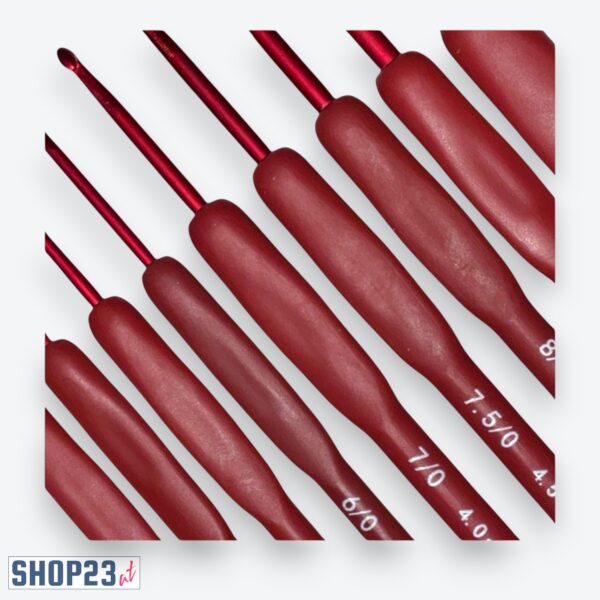 10-teiliges Häkelnadel-Set – Ergonomische Griffe & Aluminiumhaken – Größen 2,0–6,0 mm
